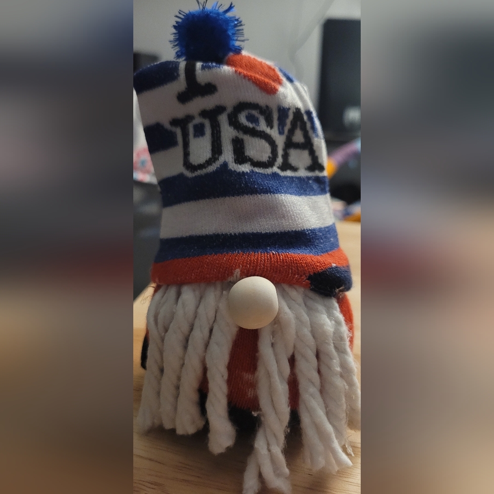 Handmade "I ❤️ USA" Patriotic Gnome
